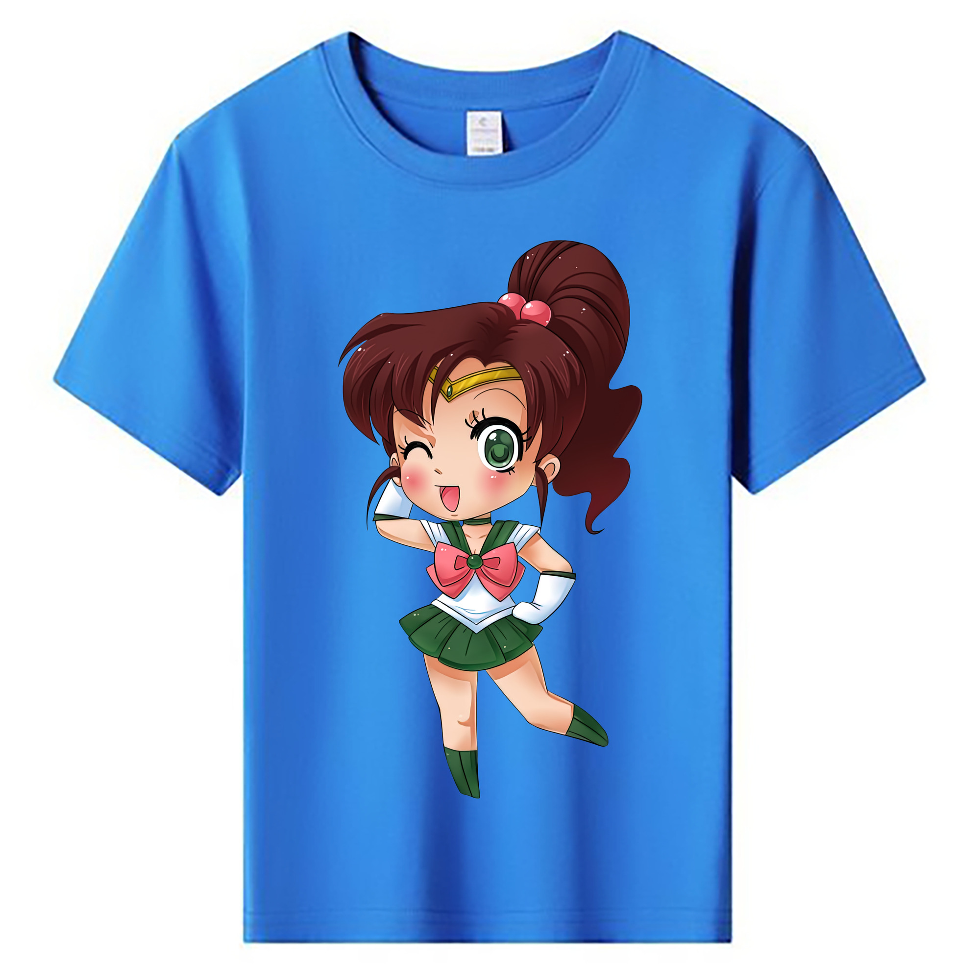 （画像用） 美少女戦士セーラームーン 木野 まこと きの まこと Sailor Moon Kino Makoto （セーラージュピター；Sailor Jupiter） 綿100％キッズTシャツ（フロントプリント）